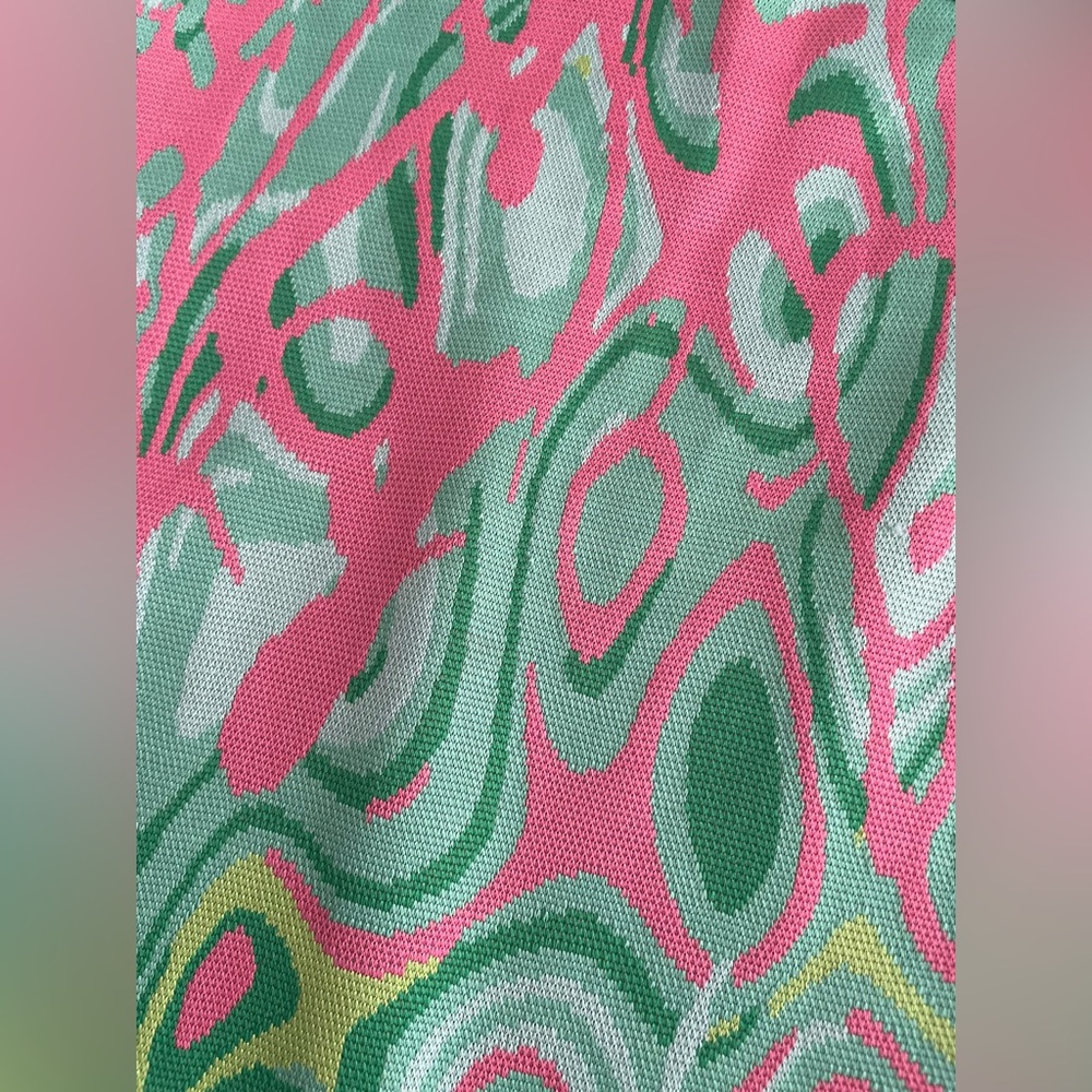 ZARA Green and Pink Abstract Patterned Tank Mini Dress - Picture 5 of 6